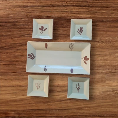 crate & Barrel 5 piece appetizer snack / sushi serving set B-5 - Image 1 of 4