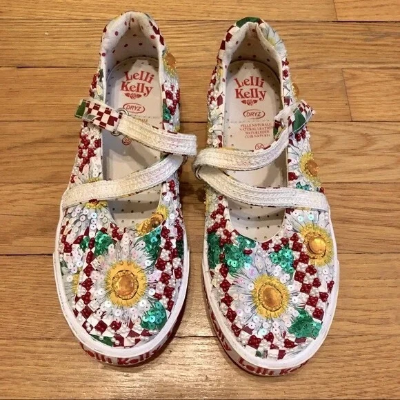 Zapatos Lelli Kelly Margarita a Cuadros Lentejuelas Cuentas Foto 1 de 4