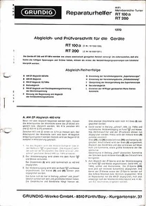 Service Manual-Anleitung für Grundig RT 100 a,RT 200 - Bild 1 von 1