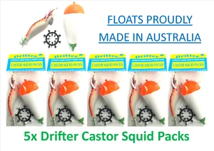 5 packs Drifter Castor Squid Packs (Squid Jag, Float, Stoppers) - Bulk Savings! - Picture 1 of 4
