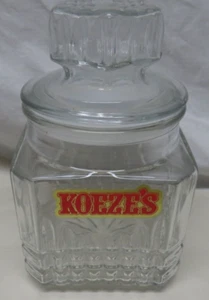 Vintage Koeze’s Apothecary Süßigkeiten Keksdose Glas 7” luftdicht verschlossen 4,5” quadratisch - Bild 1 von 4