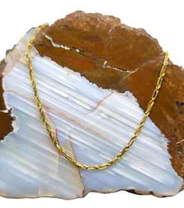 Collar de cadena de cuerda de eslabones personalizados de oro amarillo sólido de 14K de 1,85 mm con corte de diamante de 24" - Imagen 1 de 7