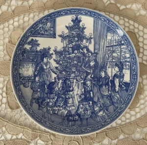 The Spode Blue Room Collection PLATE 8.25” Decorating the Tree, made in England - Picture 1 of 5