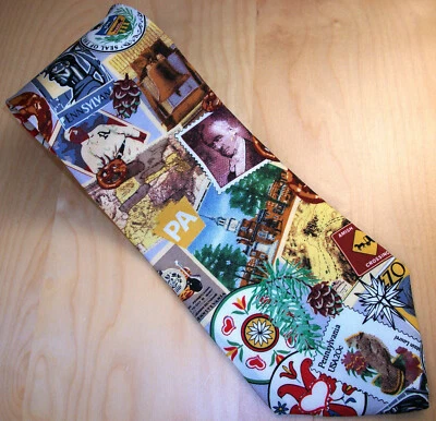 Corbata de cuello de seda con volantes de urogallo postal Pennsylvania 54,5" de largo x 3,75" de ancho (D832) Foto 1 de 4