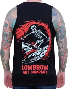 Lowbrow Art Bloody Skeleton Surfer Custom Adi Tattoo Tank Top S-M-L-XL-2XL NWT - Picture 1 of 4