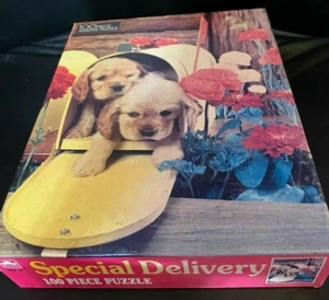 Special Delivery 100 Pc Golden Jigsaw Puzzle 1990 NEW 4605F-58 Puppies Mailbox - Picture 1 of 5