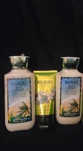 3 BBW Waikiki Beach Coconut Moisturizing SET of 3 - Picture 1 of 1