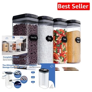 Stackable Airtight Storage Boxes with Labels - Ideal for Kitchen Organization - Picture 1 of 9