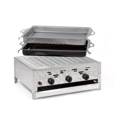 Gasgrill Gasbräter 3-flammig (11kW Edelstahl-Brenner) mit Grillrost oder Pfanne - Bild 1 von 4