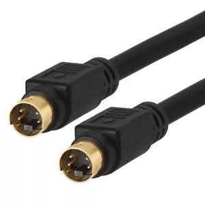 S-Video Cable 3FT SVHS Male to Male 4 Pin SVideo Cord TV PC DVD VCR Camcorders - Picture 1 of 2