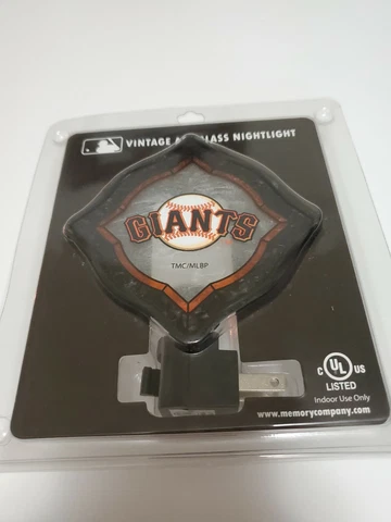 Giants Baseball Vintage Art Glass Nightlight New Cover