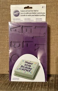 NEW Wilton Fondant & Gum Paste Silicone Mold Letters and Numbers 4 pc set Sealed - Picture 1 of 4