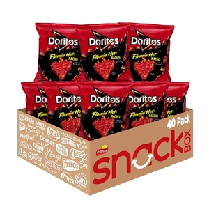 Doritos Flavored Tortilla Chips, Flamin' Hot Nacho, 1 Ounce (Pack of 40) - Picture 1 of 8