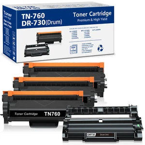 TN760 Toner DR730 Drum For Brother HL-L2370DWXL MFC-L2750DW L2750DW L2710DW Lot - Picture 1 of 17