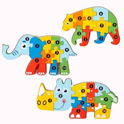 Wood Jigsaw Puzzles, Learn to Count (3 Pack) - Image 1 of 4