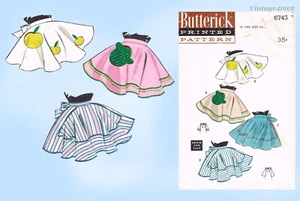 1950er Jahre Vintage Butterick Nähmuster 6745 Easy Misses Cocktail Schürze passt für alle - Bild 1 von 3