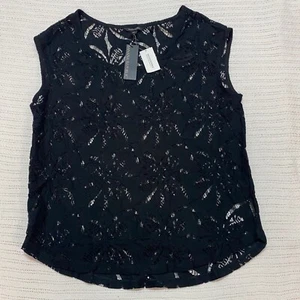 Banana Republic Medium schwarz Spitze ärmelloses Top neu mit Etikett - Bild 1 von 9
