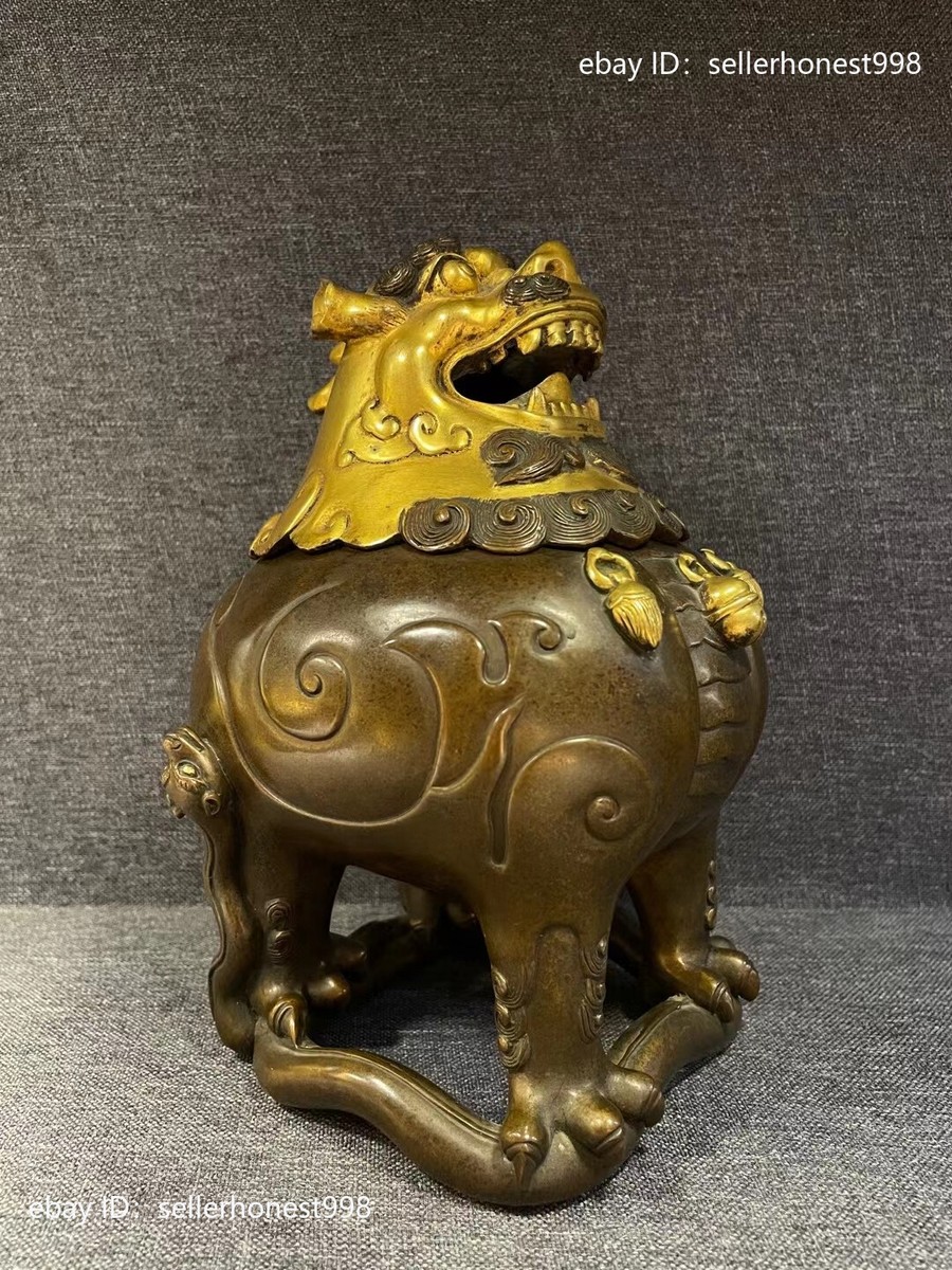 中国古銅鍍金象香炉GR5119