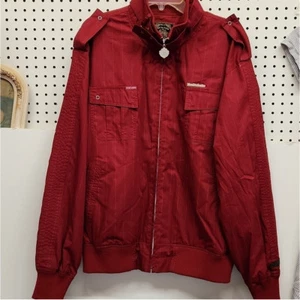 LIVE mechanics jacket men's size XL EUC red zip front - Picture 1 of 8