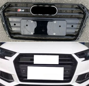 For Audi A4 S4 B9 RS4 Front bumper black mesh Grille Grill 2017 -2019 - Picture 1 of 5
