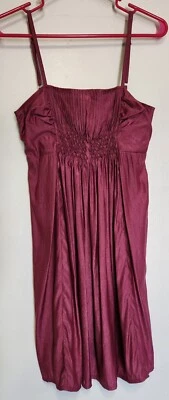 Vestido para mujer Ya borgoña ajustable correas de espagueti elástico espalda talla M Foto 1 de 4