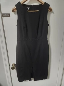 Abito Talbots donna carriera ufficio nero senza maniche elasticizzato spacco davanti taglia 10 - Foto 1 di 13