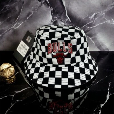 NBA Chicago Bulls Black & White Checkered Bucket Hat Adult Women & Men - Image 1 of 3