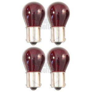 Red 4x Light Bulb Turn Signal Blinker Single Filament Glass 1156 BA15S 21W - Bild 1 von 3