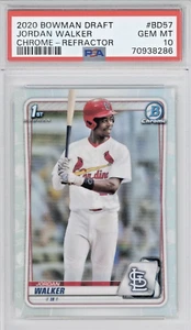 2020 Bowman Chrome Prospects Jordan Walker ROOKIE RC REFRACTOR CARDINALS PSA 10 - Picture 1 of 1