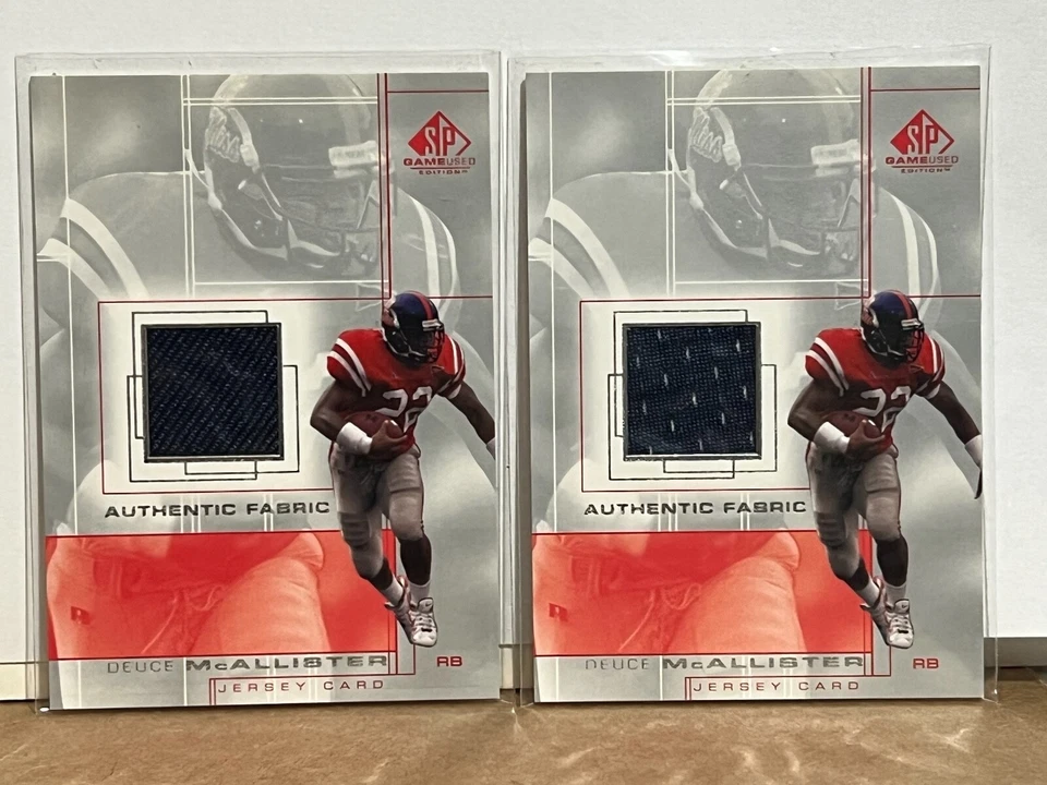 Deuce McAllister 2001 SP Game Used Rookie Authentic Fabric Solid Blue Jersey #DM - Image 1 of 1