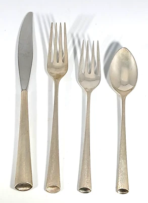 Wallace Silver sterling place setting Royal Satin 1965 knife 2 forks spoon - Image 1 of 4