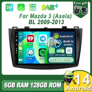 For Mazda 3 (Axela) BL 2009-2013 Car Stereo Navi Android14 CarPlay DAB+QLED 128G - Picture 1 of 18
