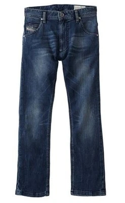 $139 NUEVO Jeans Diesel Big Boys US 14 Krooley Azul Pierna Recta Elastizados Denim Foto 1 de 4