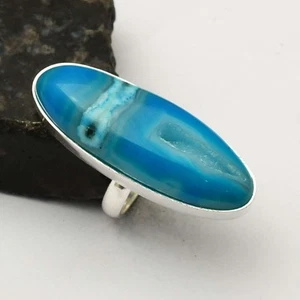 Botswana Agate Gemstone Ethnic Handmade Ring Jewelry Woman US Size-7.25 AR 52765 - Picture 1 of 1