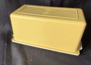 Guardián de platos de mantequilla Tupperware vintage 4 palos 1 lb 639-10 cosecha oro almendra - Imagen 1 de 6