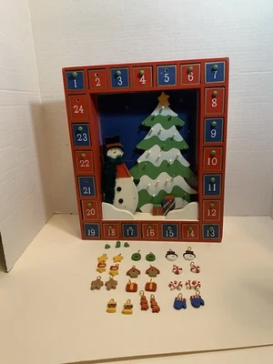 Wooden Christmas Advent Countdown Calendar. 24 Drawers & 24 Tiny Ornaments - Image 1 of 4