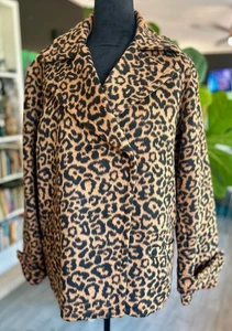 NWT Splendid leopard cheetah print coat XL brown leopard mob wife animal - Picture 1 of 13