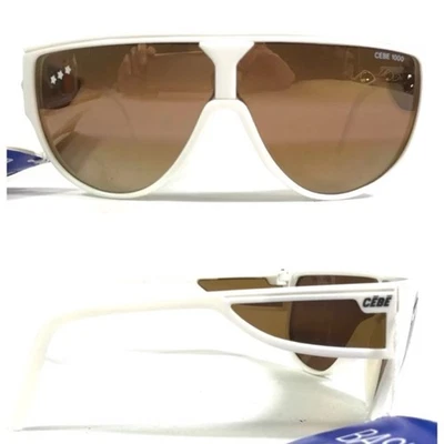 Gafas deportivas vintage CEBE Francia años 80 con protectores laterales, blancas, sin existencias/nuevas con etiquetas Foto 1 de 4