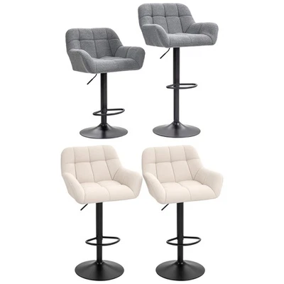 HOMCOM Barhocker 2er-Set Tresenhocker Höhenverstellbar Drehbar im Retro-Design - Bild 1 von 3