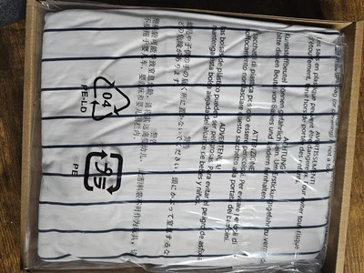 LOTE DE 2 JUEGOS - Juego de sábanas de microfibra de 3 piezas con bolsillos elásticos doble azul marino a rayas Foto 1 de 3