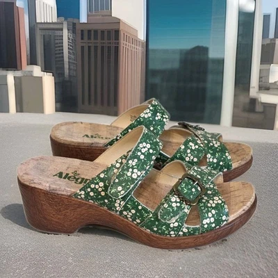 Sandalias de cuña Alegria Sierra verde acres para mujer EU 38 (8/8,5) cabaña floral Foto 1 de 4