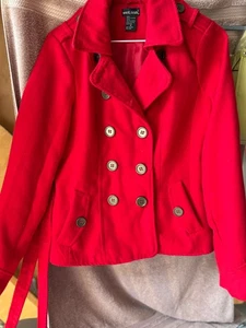 WET SEAL PEACOAT DBL BREASTED SIZE MED 100% POLYESTER - Bild 1 von 8