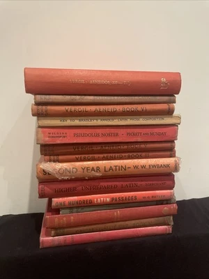 Old Red Books Job Lot Of 15 Circa Early 20th Century-Ex School Books - Latin - Image 1 of 4