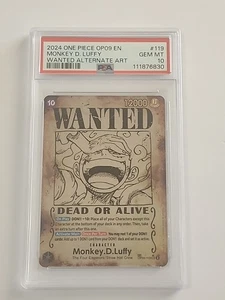One Piece Monkey.D.Luffy OP09-119 Wanted Poster Luffy - OP09 Alt Art - PSA 10 - Bild 1 von 9