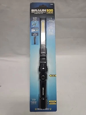 Braun Slim Bar Folding Rechargeable 500 Lumens Magnetic LED Light Work NEW - Image 1 of 4