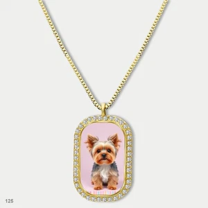 Atemberaubender süßer Yorkie Yorkshire Terrier Hund Mode Anhänger Halskette Kette Foto - Bild 1 von 4