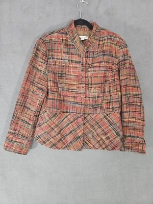 Blazer Coldwater Creek para mujer 14 multicolor texturizado 3 botones chaqueta tweed Foto 1 de 4