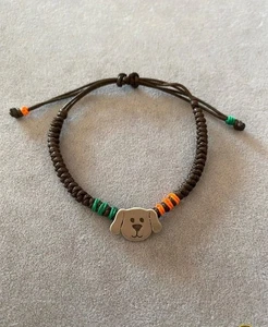 Unikat Weihnachtsgeschenk Handarbeit verstellbar 925 Silber Kordel Welpen Armband - Bild 1 von 7