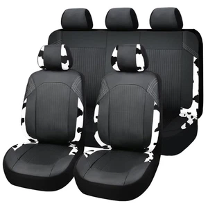 Cow Print Car Seat Covers PU Leather Full Cover for Cars SUVs Trucks Easy Clean - Imagen 1 de 25