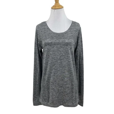 Camisa Nike Para Mujer Mediana Hierro Negra Dri Fit Tejida Manga Larga Agujeros para los Pulgares Correr Foto 1 de 4